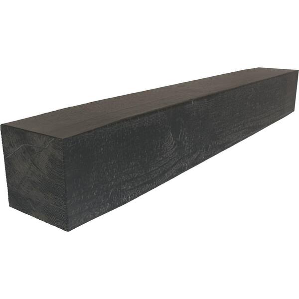 Ekena Millwork 4 in. x 6 in. x 4 ft. Rough Sawn Faux Wood Beam Fireplace Mantel Aged Ash