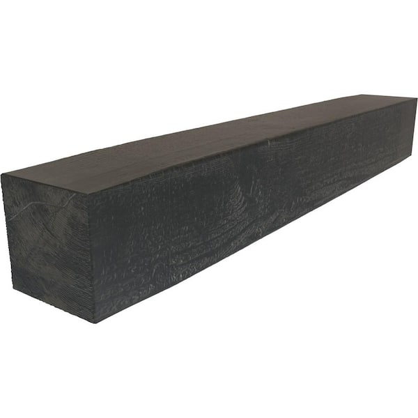 Ekena Millwork 6 in. x 8 in. x 5 ft. Rough Sawn Faux Wood Beam Fireplace Mantel Aged Ash