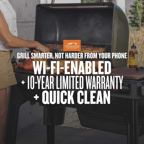 Woodridge BBQ Wi-Fi Wood Pellet Grill and Smoker in Black