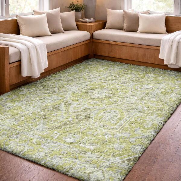 Addison Rugs Dream Shag Premium Machine Washable Abstract ADS570 Aloe 10  ft. x 14 ft. Area Rug ADS570AL10X14 - The Home Depot