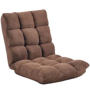 Brown Polyester Adjustable Floor Chair Folding Lazy Chair