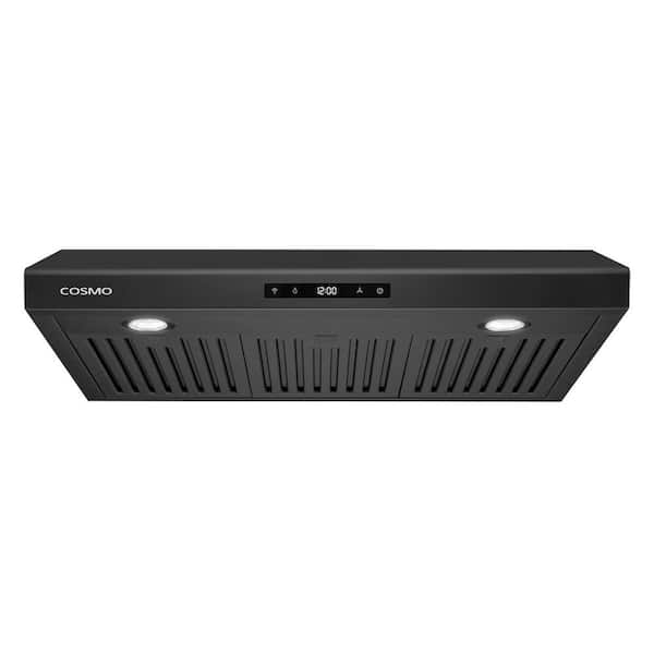 Cosmo 30 in. Haven Collection 500 CFM Ducted Under Cabinet Range Hood, Touch Controls, LED Lights in Matte Black