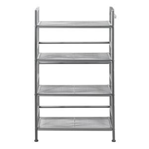 Industrial Iron Multi-Functional 4-Wheeled Storage Rack in Gray