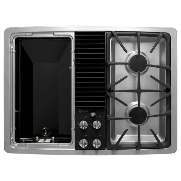 Modular Cooktop GE Profile 30 in. Gas Modular Cooktop in Stainless Steel with 2 Burners ...
