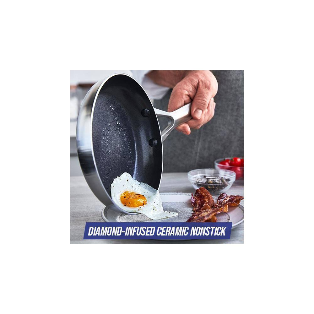 15-Piece Tri-Ply Stainless Steel Nonstick Cookware Set