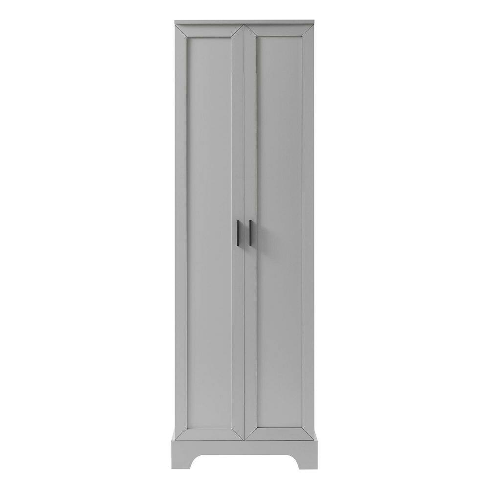 23.3 in. W x 16.9 in. D x 71.2 in. H Gray Linen Cabinet with 2 Doors and Adjustable Shelves
