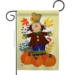 13 in. x 18.5 in. Autumn Scarecrow Garden Flag Double-Sided Fall Decorative Vertical Flags
