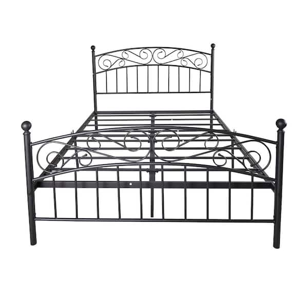 queen metal platform bed with headboard