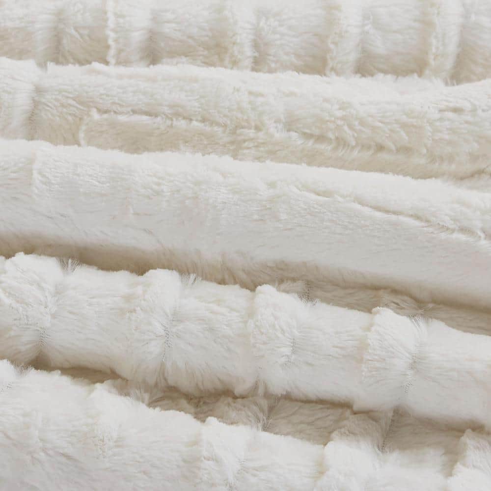 Ivory Twin Faux Fur Down Alternative Comforter Set