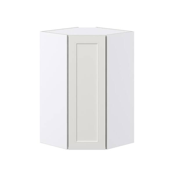 J COLLECTION Littleton Painted Gray Recessed Assembled Wall Diagonal Corner Kitchen Cabinet (24 in. W x 40 in. H x 14 in. D)