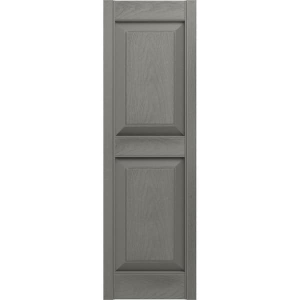 Builders Edge 12 in. x 80 in. Raised Panel Vinyl Exterior Shutters Pair in Clay