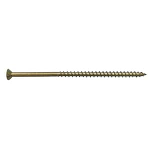 #10 x 4-1/2 in. Ultra Guard Square Drive Flat-Head Coarse Thread with Nibs Double Auger Wood Deck Screws (100 per Box)