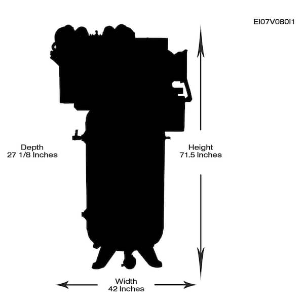 Emax 80 gal. 10 HP V4 1-Phase Silent Air 175 PSI Electric Air Compressor with Isolator Pads and Auto Drain