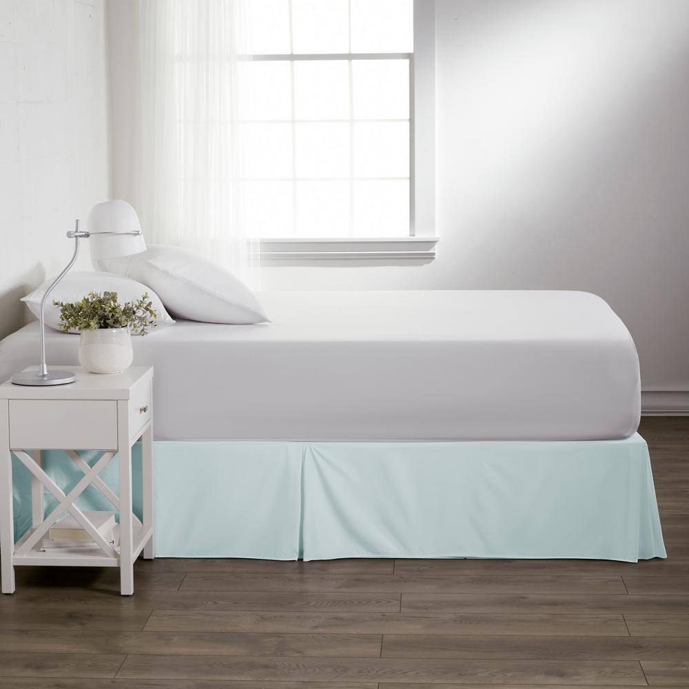 Aqua Twin XL Microfiber Pleated Bed Skirt