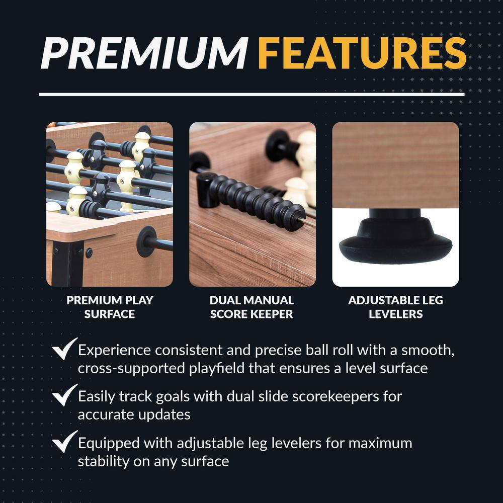 Daulton 55" Rustic Oak and Black Foosball Table