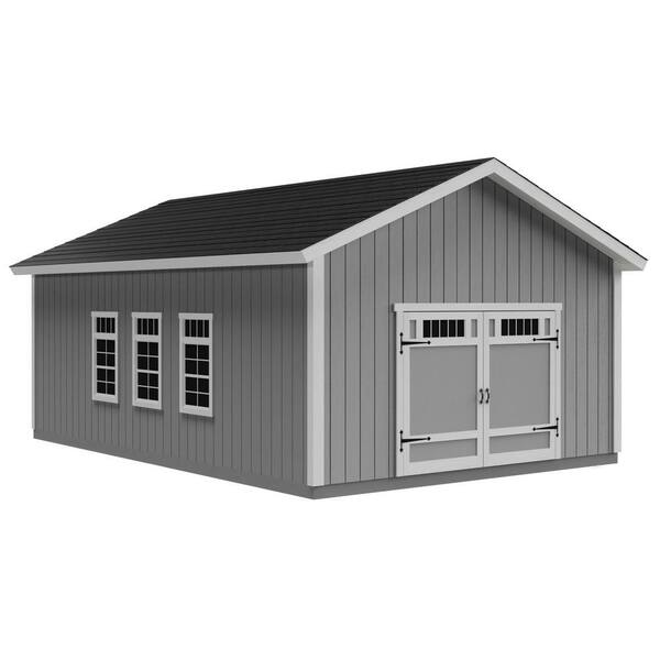 Handy Home Products Professionally Installed Camden 16 Ft W X 24 Ft D   Beige Handy Home Products Wood Sheds 62557 2 64 600 