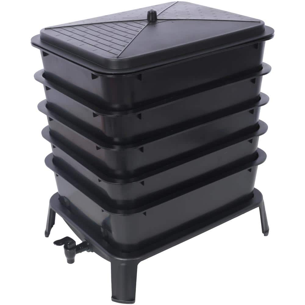 50 L 5-Layer Worm Compost Bin, Inclusive Worm Farm Kit for Recycling Food W