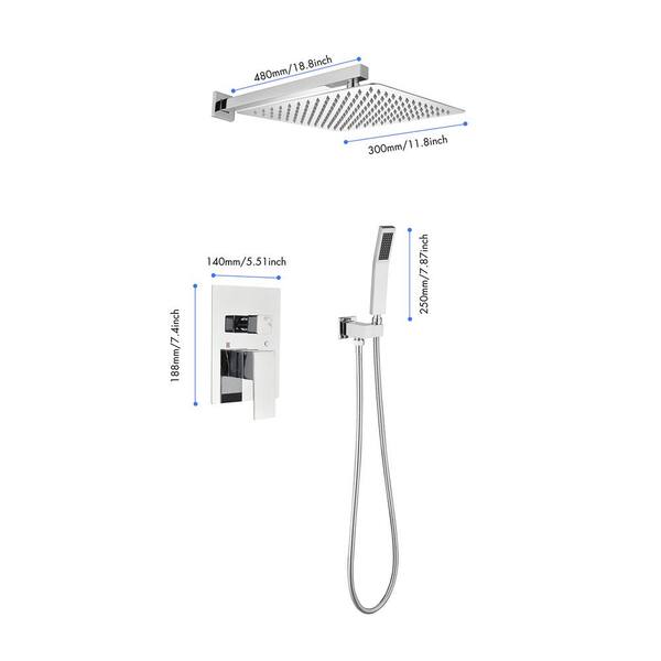 1-spray 11.8 in. Dual Shower Head and Handheld Shower Head in Chrome 1-spray 11.8 in. Dual Shower Head and Handheld Shower Head in Chrome