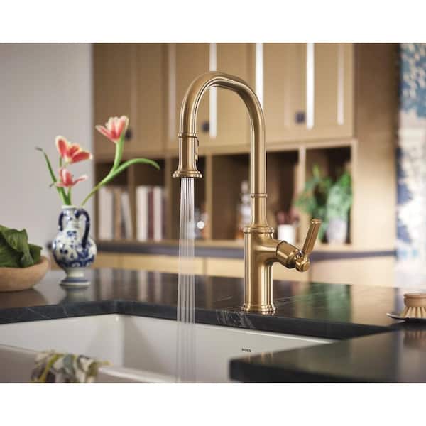 MOEN Smyth Bronzed Gold 16.56 in. H Pull Down Sprayer Kitchen