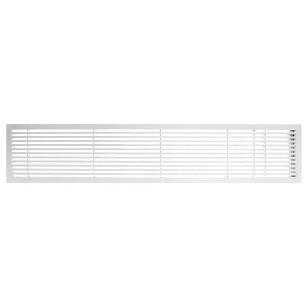 Architectural Grille AG20 Series 6 in. x 24 in. Solid Aluminum Fixed Bar Supply/Return Air Vent Grille, White-Matte with Right Door