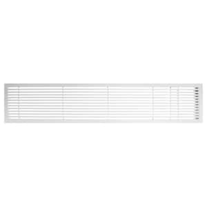 AG20 Series 6 in. x 36 in. Solid Aluminum Fixed Bar Supply/Return Air Vent Grille, White-Matte with Right Door