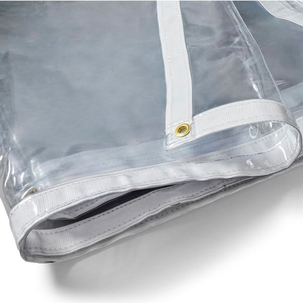 TarpsNow 5 ft. x 8 ft. Clear 20 Mil 18 oz. Heavy Duty Marine Grade