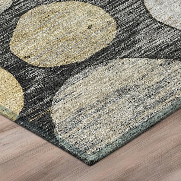 Chantille Machine Washable Indoor/Outdoor Abstract ACN3056 Black 9 ft. x 12 ft. Area Rug