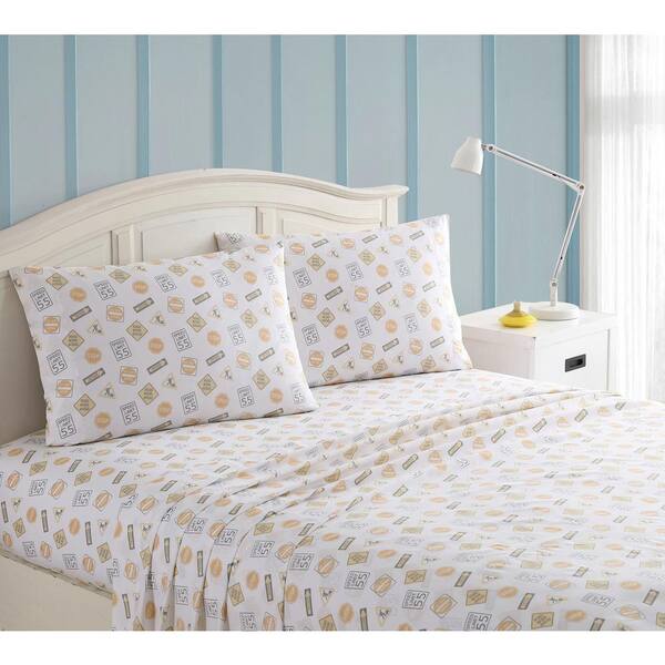 Morgan Home Kute Kids Construction Land Yellow Toddler Sheet Set