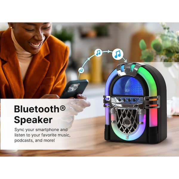 Victor Mini Jukebox Bluetooth Speaker with Multicolor LED Lighting