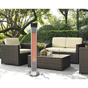 Blum Patio Heater Radiant Infrared Garden Outdoor 2000W 3 Heating Level Remote Silver 