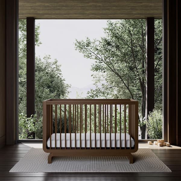 Santorini Hazelnut 5-in-1 Convertible Crib with Toddler Guardrail