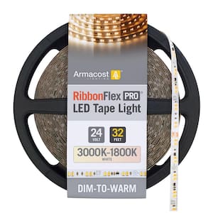 RibbonFlex Pro 24-Volt White Dim-to-Warm LED Strip Light Tape 32 ft. (10 m)