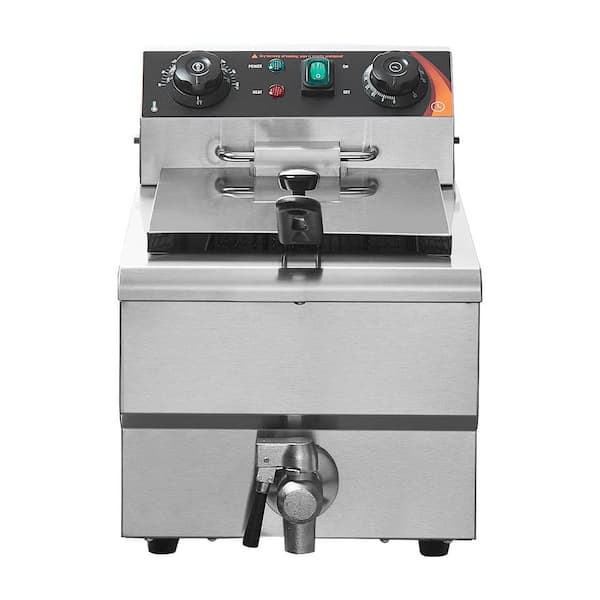 Commercial Deep Fryer, 11.6 Qt. Sliver Deep Fryer with Basket, 1500 W Electric Countertop Fryer, for Kitchen Use