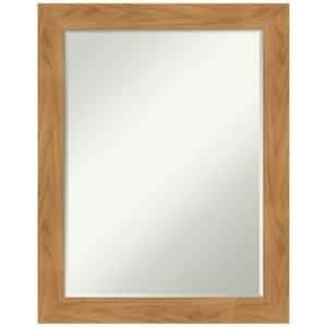 Carlisle Blonde 22 in. x 28 in. Petite Bevel Farmhouse Rectangle Wood Framed Bathroom Wall Mirror in Brown