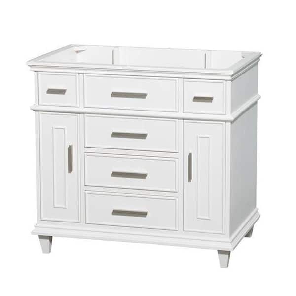 Wyndham Collection Berkeley 36 in. Vanity Cabinet Only in White