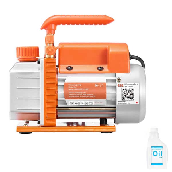 Vacuum Pump, 3.5 CFM 1/4 HP, HVAC Single Stage Rotary Vane AC Vacuum Pump, for R134a R22 R410a Systems