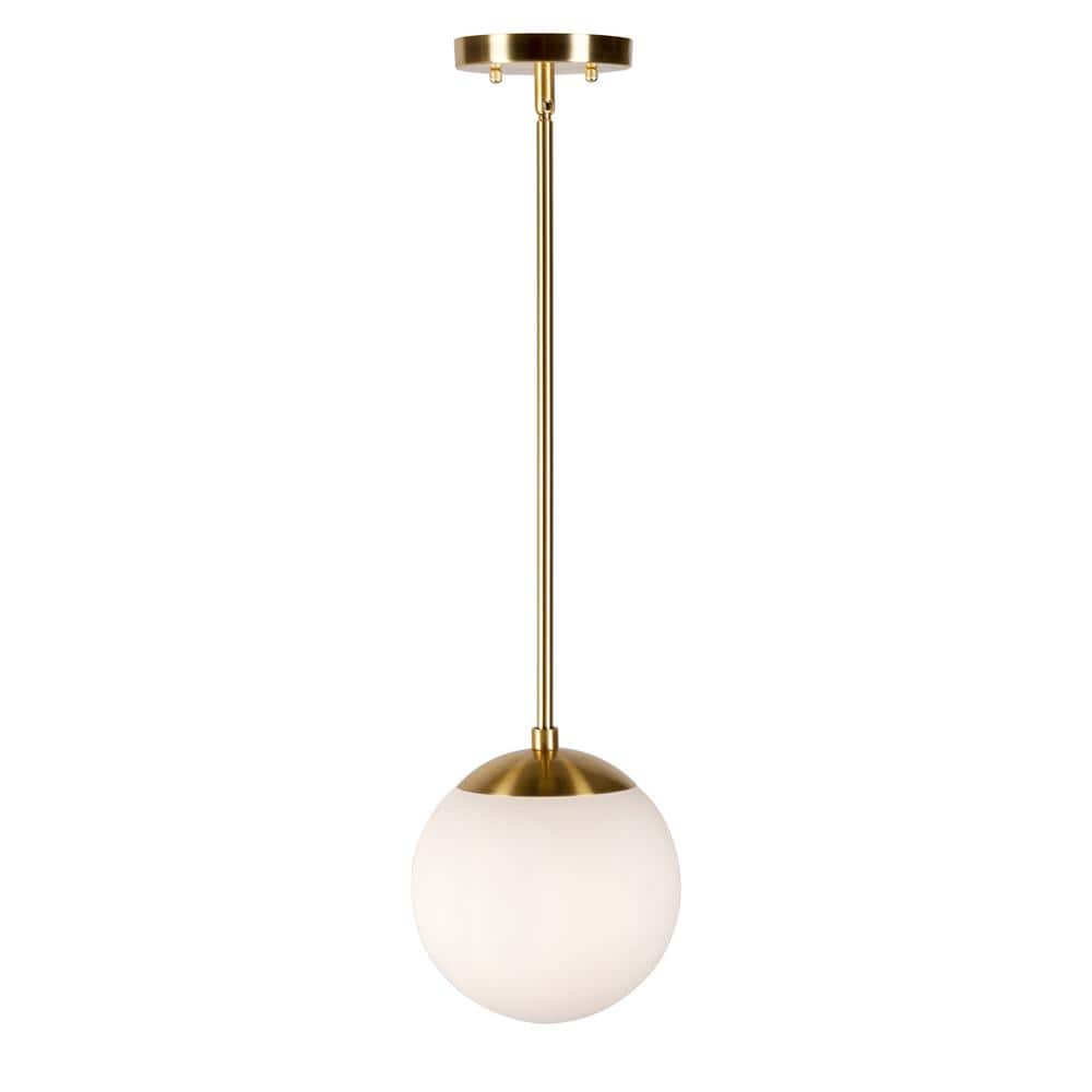 Selene 1-Light Soft Gold Mini Pendant with Satin Opal Globe Glass Shade