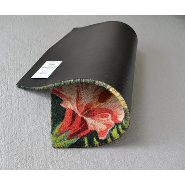 Vinyl Back Multi-Colored Tropical 30 in. x 18 in. Outdoor Coir Door Mat