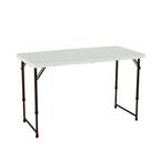 Lifetime 4 ft. Adjustable Height Fold-in-Half Table; Almond