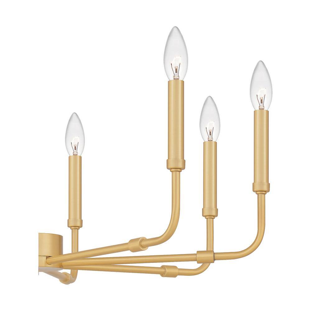 Aged Brass 8-Light Candle Chandelier with Steel Frame