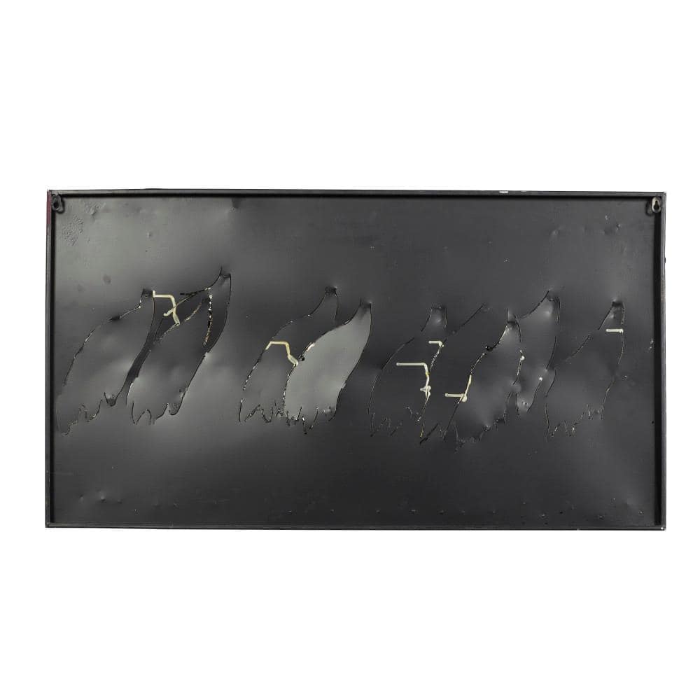 Large Brown Metal Bird Wall Sculpture