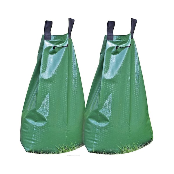 Misopily 18 in. Dia Green PVC Plastic 20 Gal. Tree Watering Grow Bag Drip Irrigation for Newly Planted Trees (2-Pack)