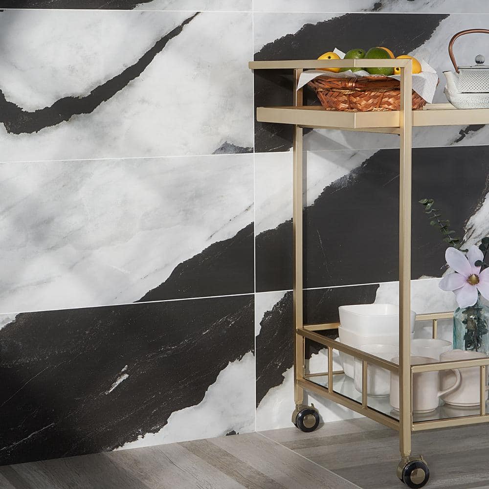 Saroshi Panda White Matte Porcelain Marble Look Floor and Wall Tile