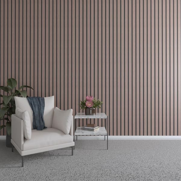 Ekena Millwork 47 in. H x 2 in. W Slatwall Panels in Walnut 22-Pack