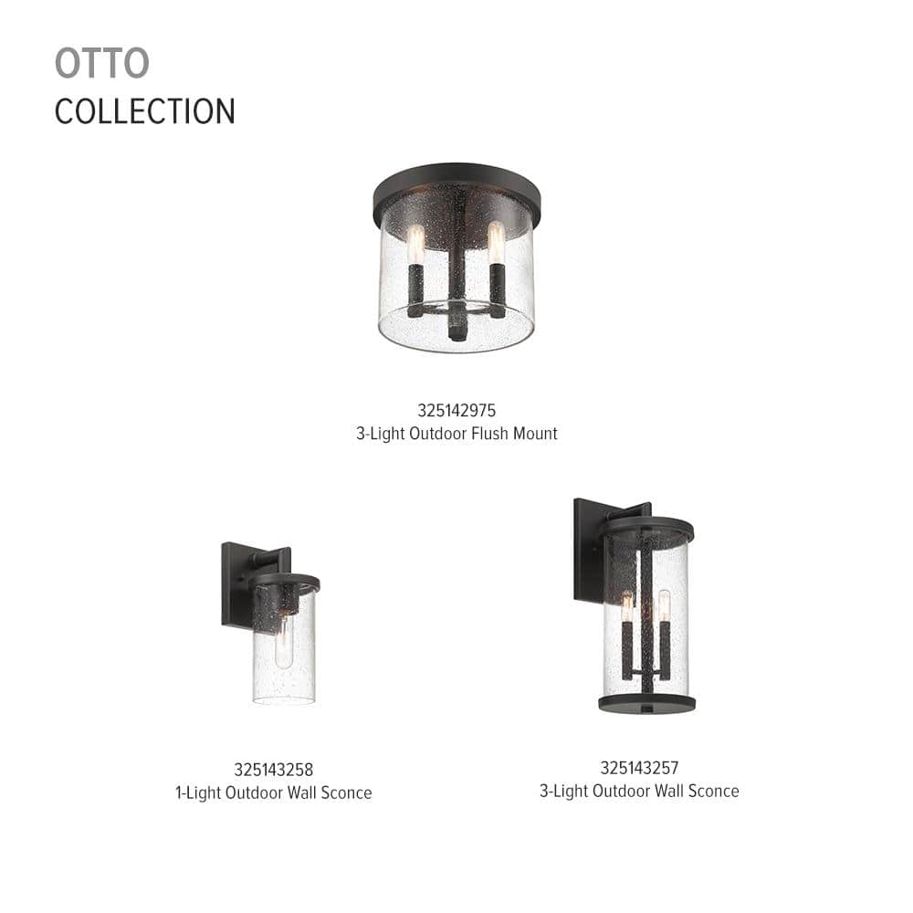 Otto Matte Black Transitional Outdoor Wall Lantern