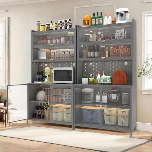 Siavonce 73 in. Tall Kitchen Pantry Organizer Cabinet, 6 Level
