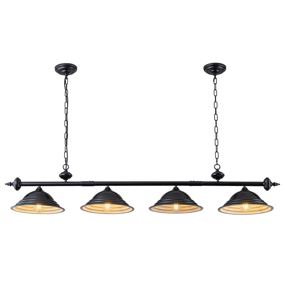 4-Light Farmhouse Linear Island Pendant Light with Black Metal Shades for Kitchen Island and Dining Room price history on PriceWatchPro