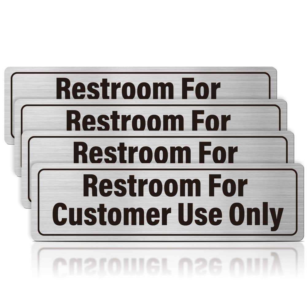 4 Pack Brushed Aluminum Restroom for Customers Only Sign Business Bathroom Door Signage with Double Sided Tape price history on PriceWatchPro