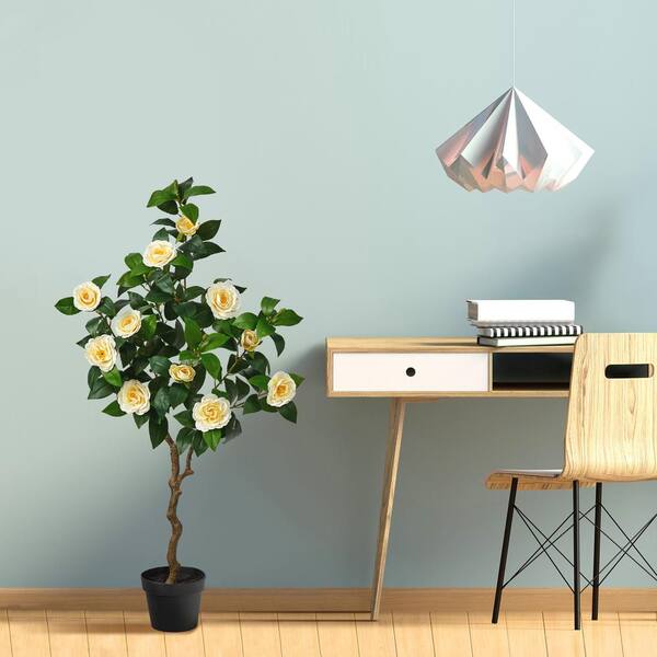 Nearly Natural 4 ft. Artificial Camellia Tree