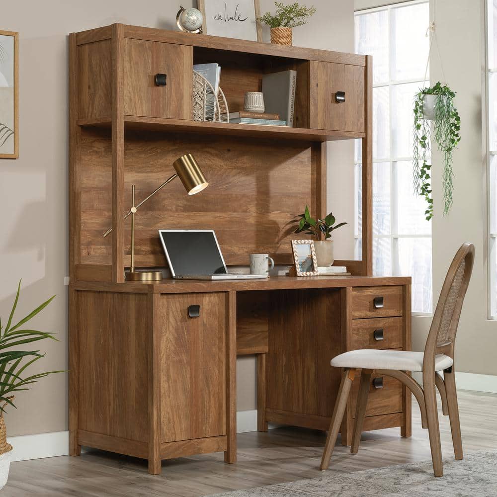 Sindoori Mango Wood Computer Desk with Hutch and Drawers